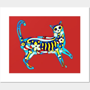 Skeleton Cat! Posters and Art